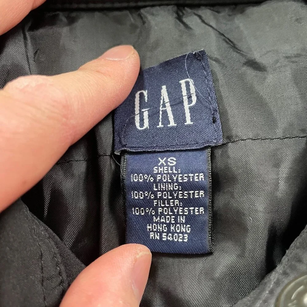GAP Black Snap Button Collared Jacket Women's Size XS Pockets Classic Neutral